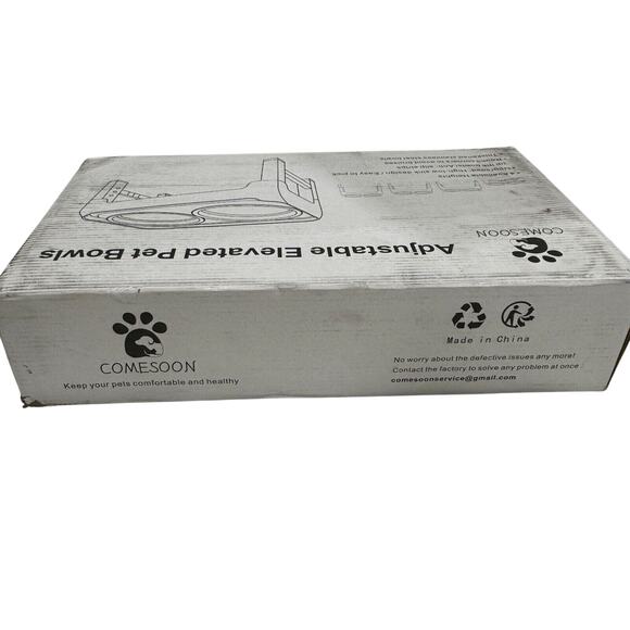 Elevated Dog Bowls Black‎ Adjustable Raised Stand 4 Heights Spill Proof Pet - Picture 2 of 11